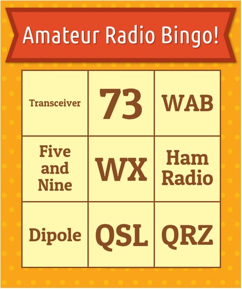 Bingo card for an Amateur Radio Special Event